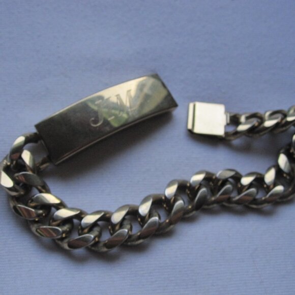 vintage Speidel USA Men's Gold Plated Name Plate ID Bracelet - Monogrammed JIM - Picture 5 of 5